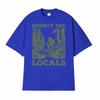 Respect The Locals Big Foot Sasquatch Yeti Walking in The Forest Vintage T Shirt Men Women Casual Funny Y2k Meme Graphic Tshirt