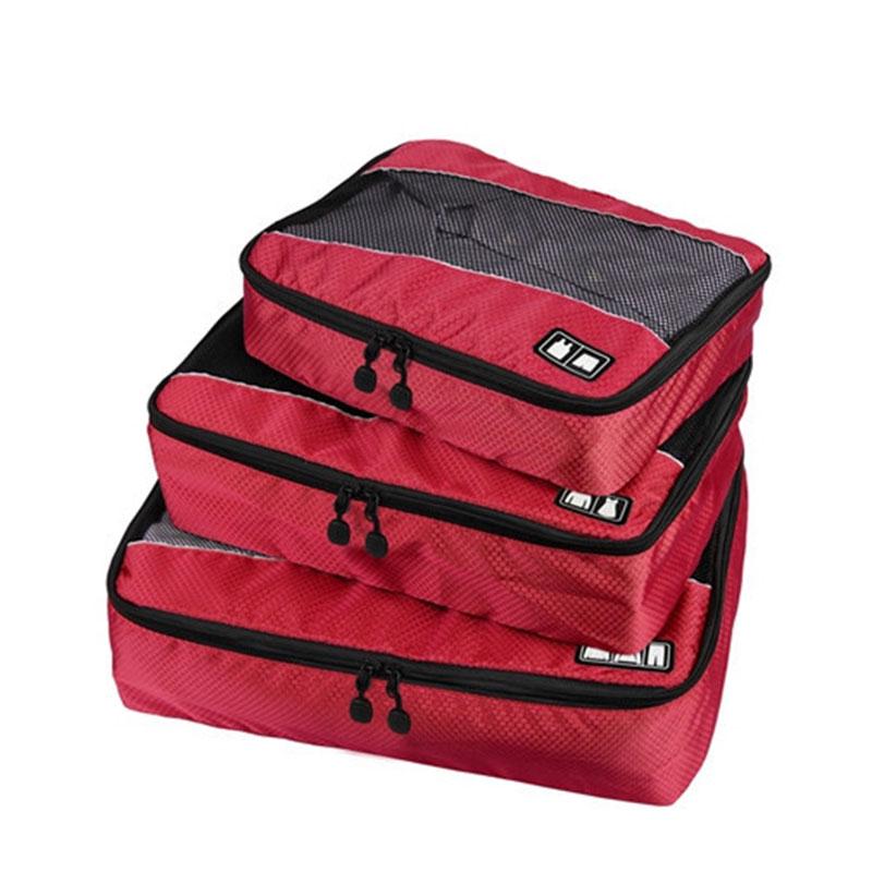 3 Pièces/Ensemble Cubes de Rangement pour Vêtements Sac de Voyage pour Chemises Pantalons Sacs à Vêtements Organisateurs de Bagages Trousse de Toilette