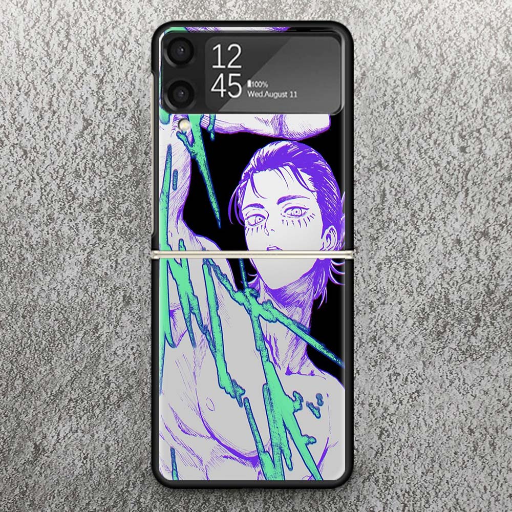 

A-Attack on T-Titan Eren Yeager Print Case For Samsung Galaxy Z Flip 3 4 5 6 7 5G Phone Shell Flip7 Flip6 Flip5 Flip4 Flip3 Patt Samsung Z Flip 3