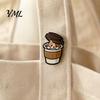 Clothing Embellishment Cartoon Coffee Cup Cat Brooch, Kitten Enamle Lapel Pin, Animal Pin Theme Alloy Badge, Accessories for Lovers Jewelry