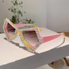 Diamond Shiny Shades Polygon Gradient irregular Women's Sunglasses Candy Color Butterfly frame Decoration Ladies Sun Glasses