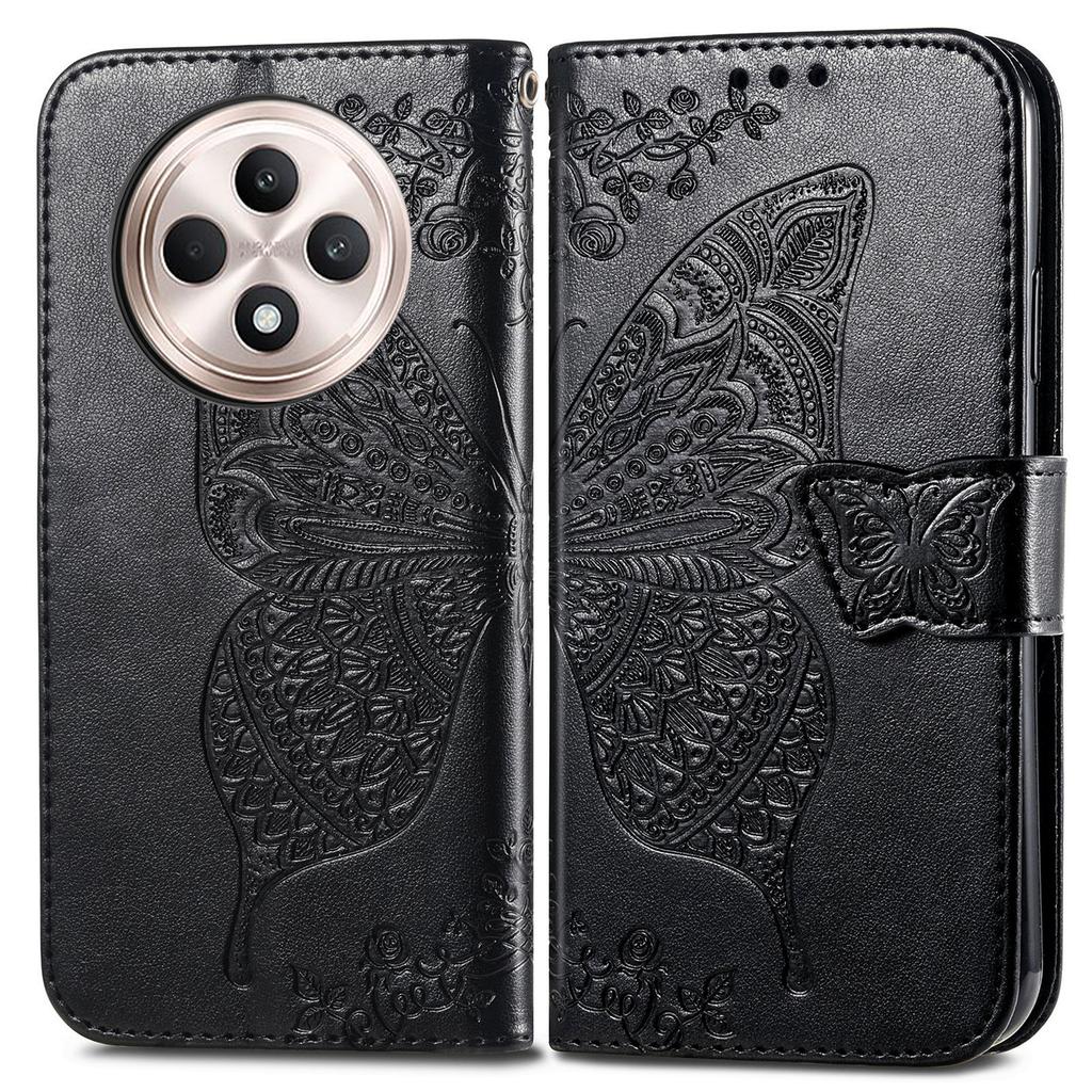 For Oppo Reno12 F 5G Case PU Leather Wallet Phone Cover Butterfly Pattern