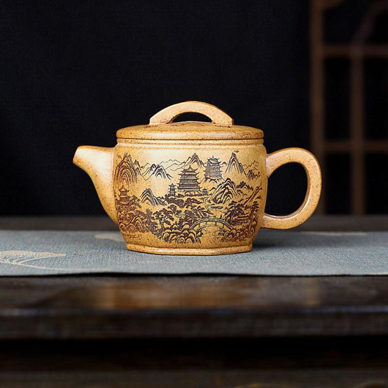 

260ml Aesthetic Yixing Purple Clay Teapot Handmade Large Caliber Pot Raw Ore Section Mud Tea Infuser Kettle Chinese Zisha Teaset