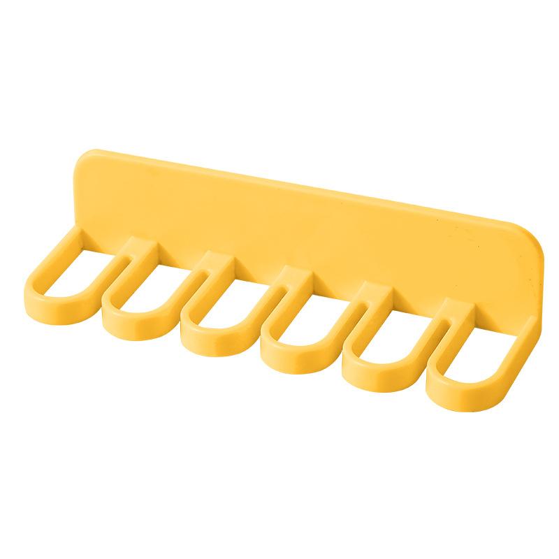 Multifunctional Toilet Bathroom Non-perforated Six holes Hook for Storage