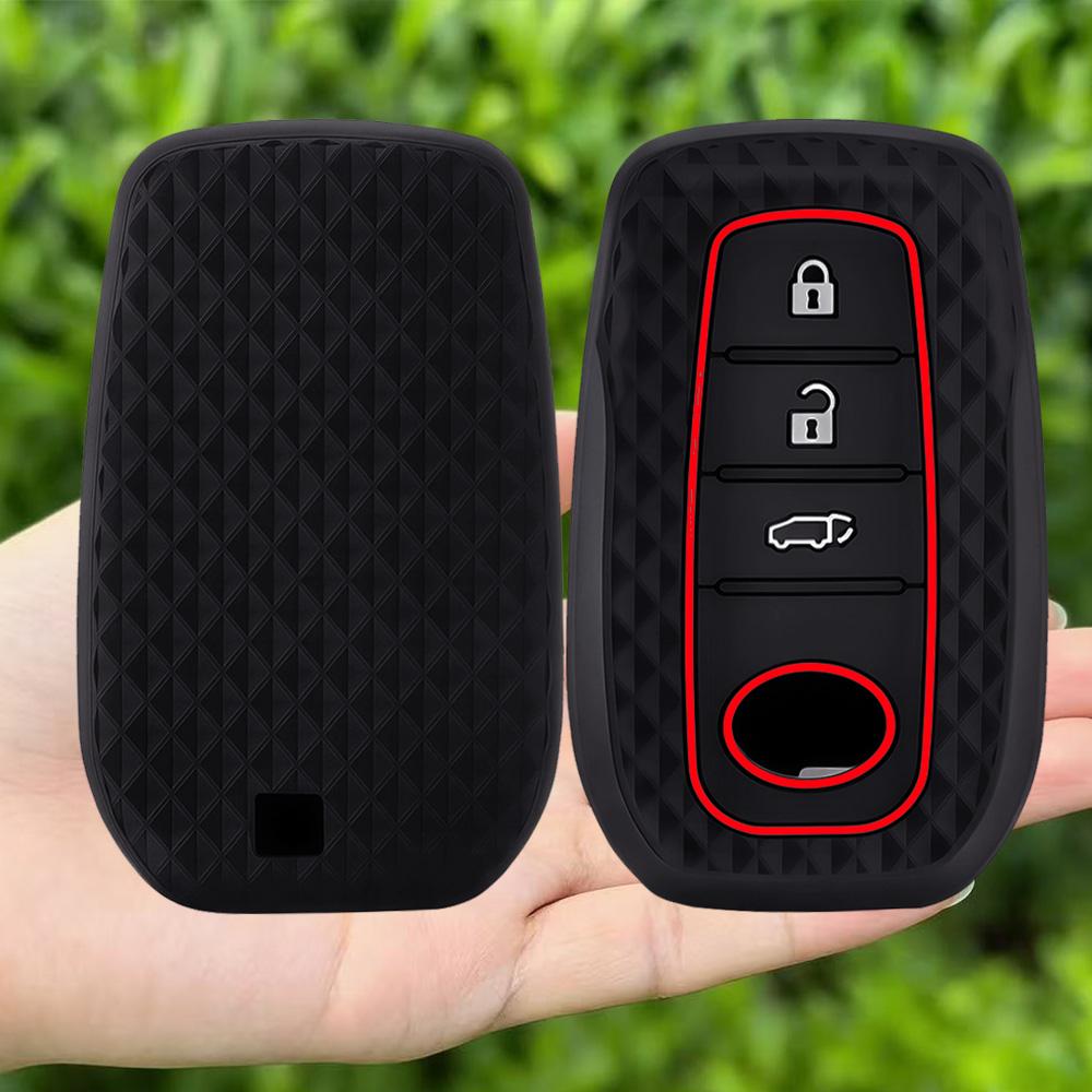 Silicone Car Key Case Cover For Toyota C-HR Hilux Fortuner Land Cruiser 200 Camry Corolla Crown RAV4 2023 2024 2025 Accessories