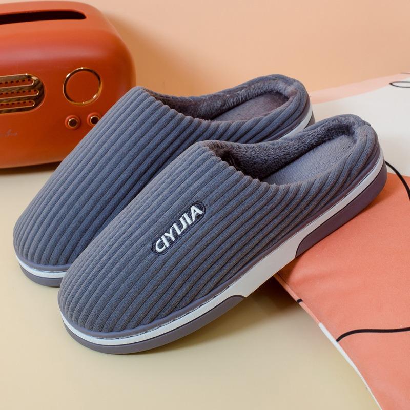 Warm Plush Cotton Slippers For Couples Home Non Slip Winter