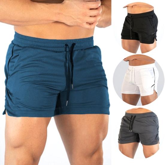 Men Summer Outdoor Sports Elastic Drawstring Waistband Quick Dry Short Pants