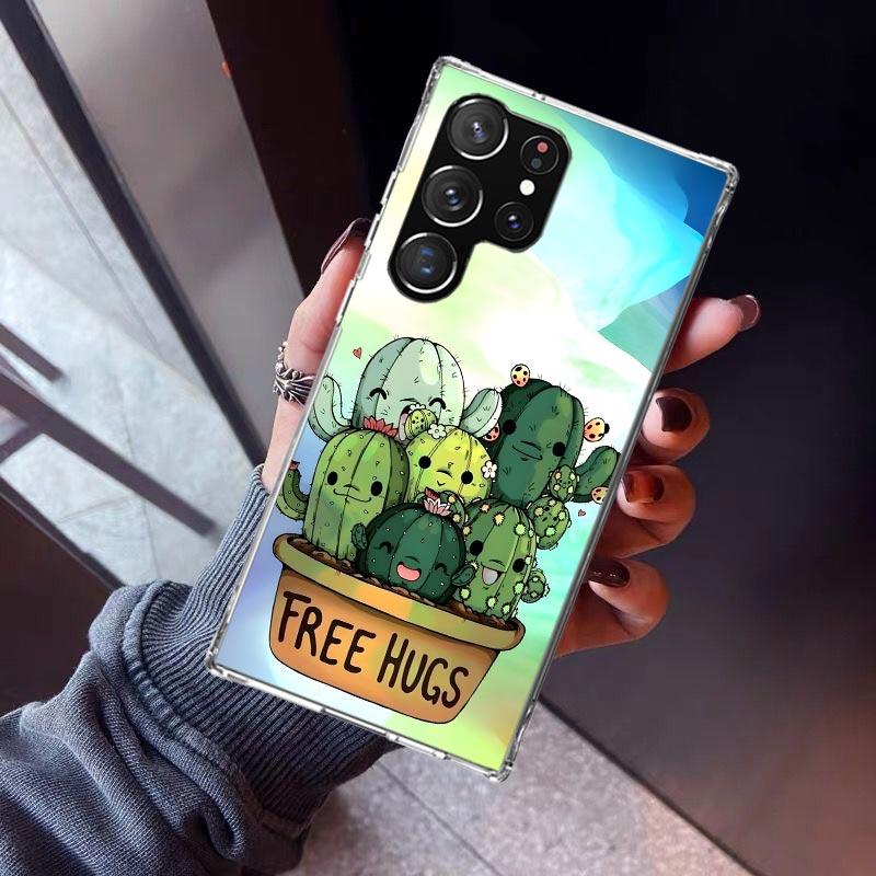 Cartoon Plant Cactus Phone Case For Samsung Galaxy S23 S24 S25 Edge S26 Ultra S22 + S21 Plus S20 FE Cover Silicone Print Shell G