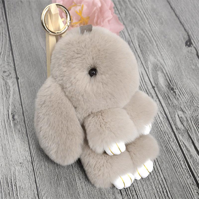 Cute Natural Rabbit Fur Pom Bunny Women Fluffy Rabbits On Bag Car Trinket Jewelry Wedding Party Toy Gift Bag Charm