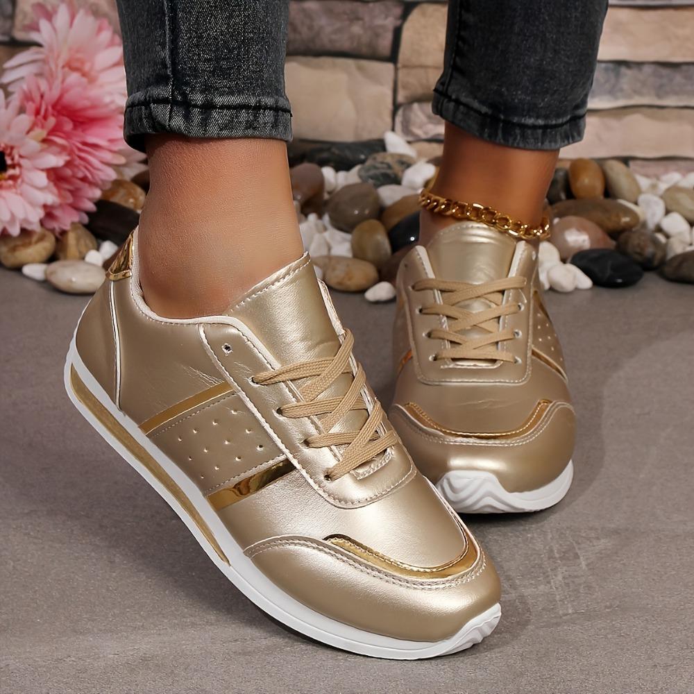 Fashion Women's Casual Sports Shoes - Lace Up Low Cut Design, Comfortable Fabric Lining, Suitable for All Seasons, Women's Sports Shoes