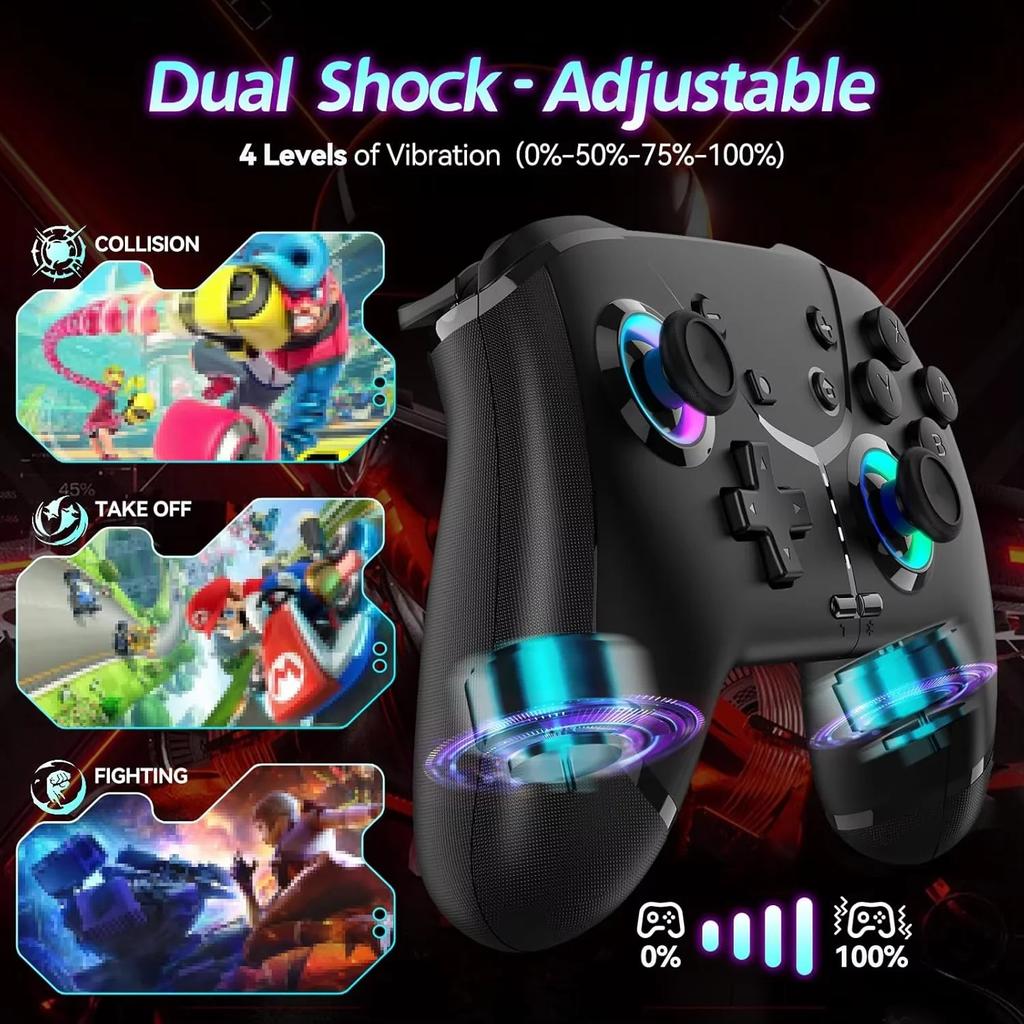 Switch PRO Wireless Bluetooth Game Controller PC Motion Sensing Vibration Macro Programming Continuous IOS