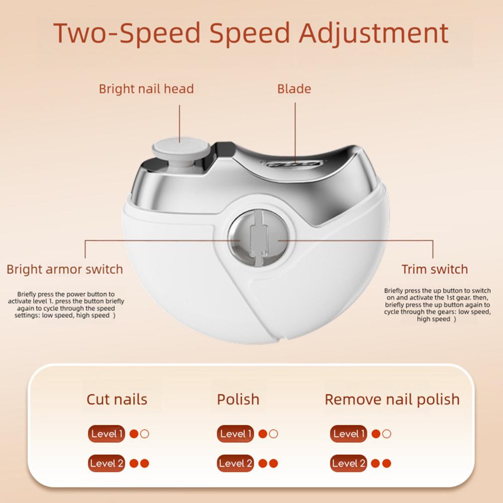 3 In 1 Automatic Electric Nail Clipper With Anti-Pinch Safety Nail Trimmer Grinder USB Rechargeable Nail Cutter Care Tools
