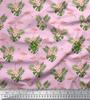 Soimoi Japan Crepe Satin Fabric Tropical Leaves,Floral & Flamingo Bird Print Fabric by the metre 42 Inch