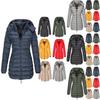 Women's Winter Warm Collar Hooded Long Coat With High-quality Zipper Closure Clothes Sale