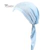 Cute Lady Rhinestone Muslim Turban Hat Chemo Cap Hair Loss Hijab Cap Cover