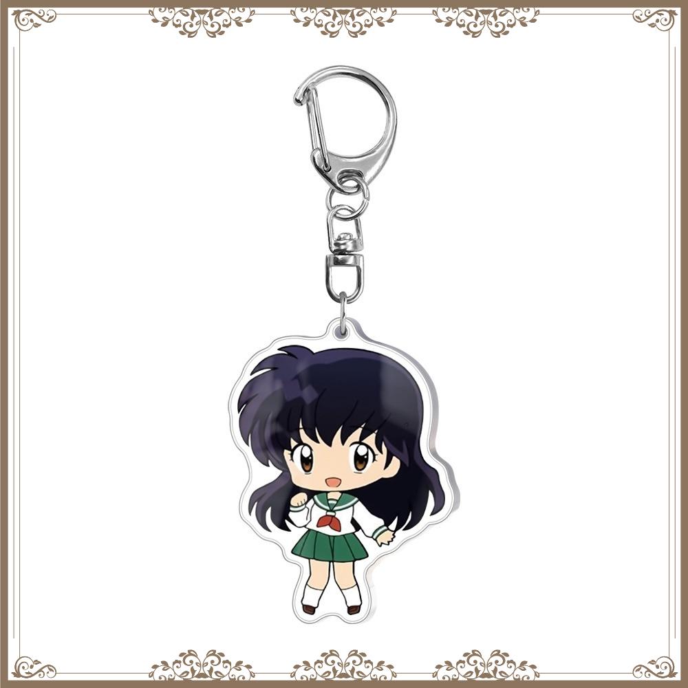 Inuyasha Anime Keychain Higurashi Kagome Kikyou Sesshoumaru Cartoon Bag Tag Baji Cute Trendy Decorative Collection