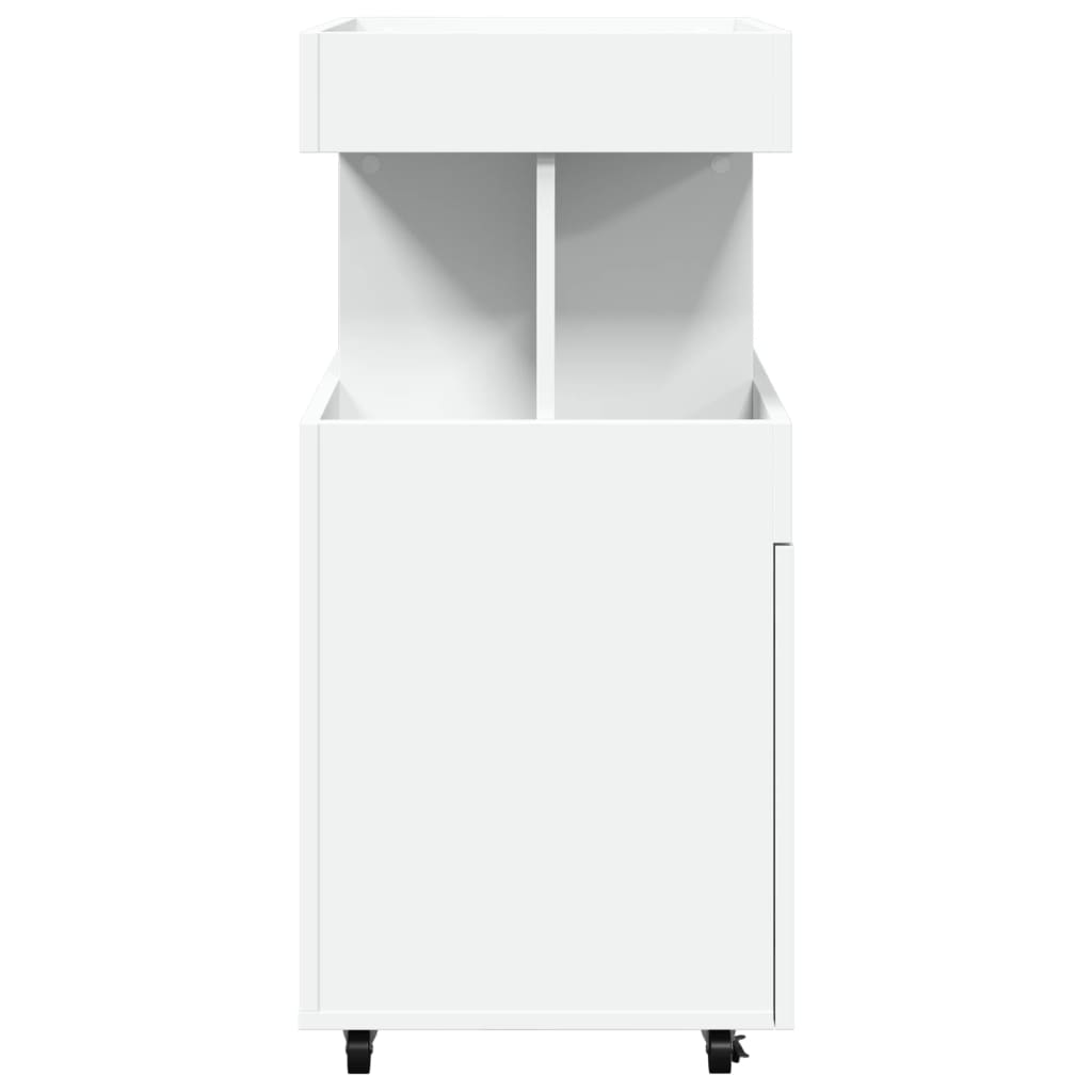 Bar Cart White 50x41x89 Cm Engineered Wood