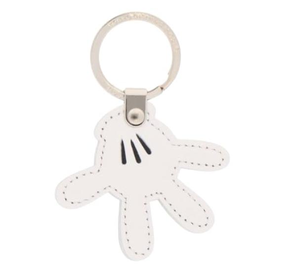 

Tokyo Disney Resort Cowhide Leather Mickey Mouse Tokyo Disney Resort Exclusive Keychain Keychain, Glove, белый