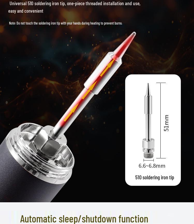 Mini Intelligenter Temperaturkontrollierter Typ-C Lötkolben mit Fünf Geschwindigkeitsstufen