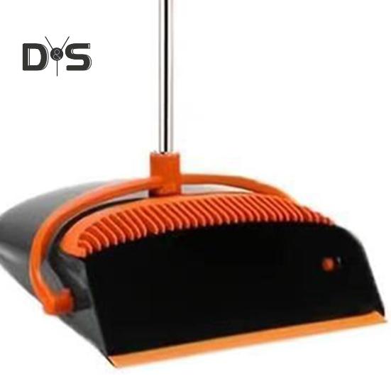 2Pcs/Set Long Handle Broom Dustpan Set Self-Cleaning Indoor Broom Floor Cleaning Soft Bristle Broom Dustpan Set