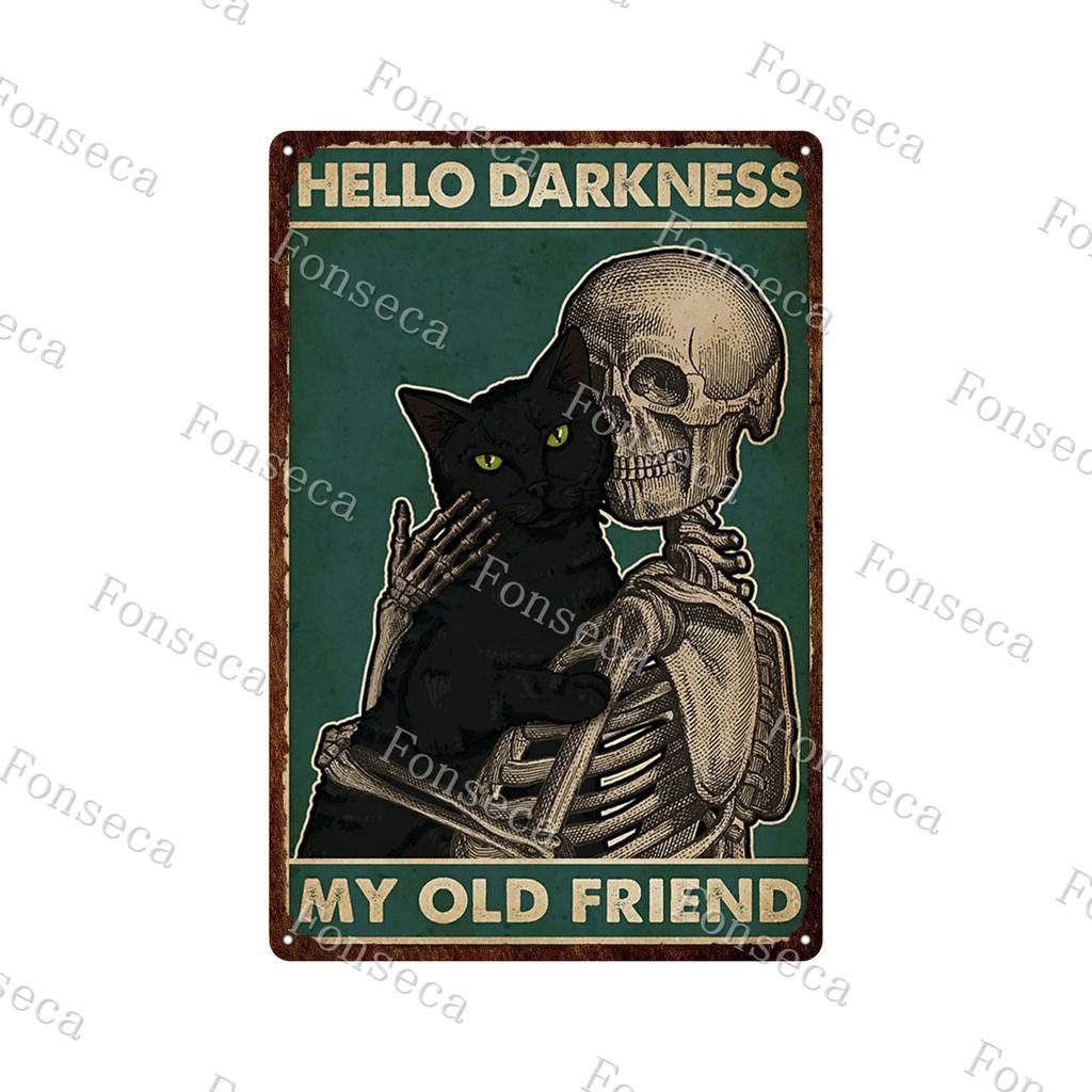 Retro Human Skeleton Tin Sign Gardening That's What I Do I Grow Stuff and I Know Things Cactus Vintage Chic Metal Poster