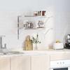 VidaXL Wall Shelves 2 Pcs 75x40 Cm Silver Stainless Steel, Floating Shelf, Wall Display Shelf, Panel 3214505
