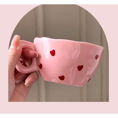 Nypmönster ins stil rosa ömt hjärta serie keramisk kaffekopp