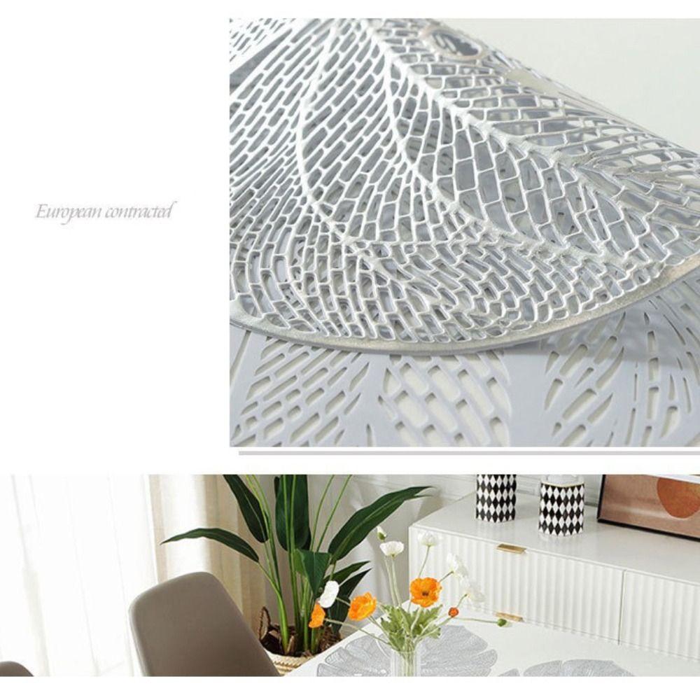 3pcs Anti Slip Leaf Shape Placemat Anti-stain Coaster Cup Pad Table Mat  Birthday
