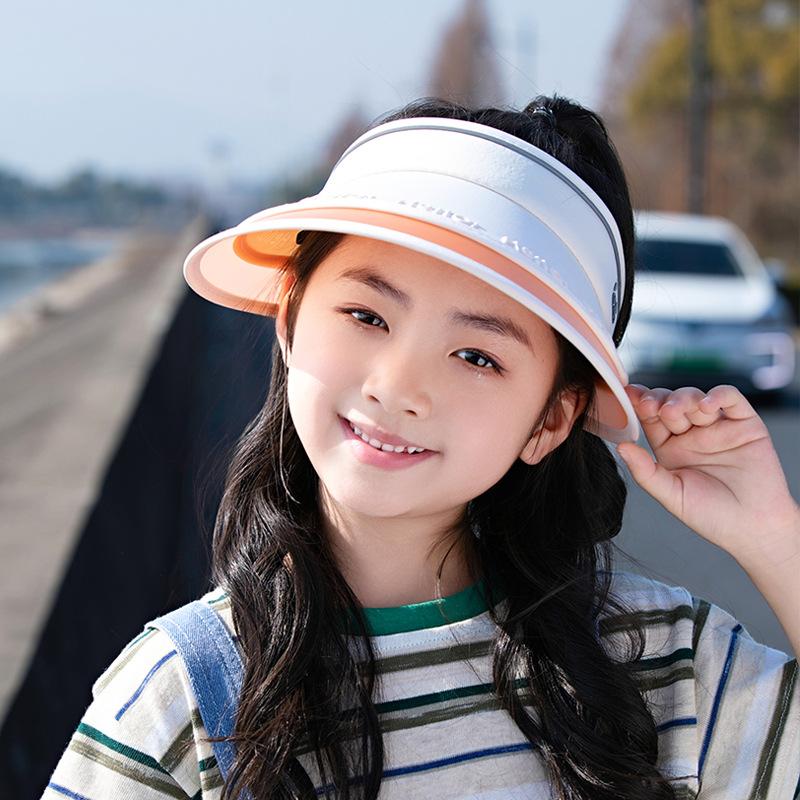 1128 children's hats summer UV protection sunshade empty top hats for boys and girls outdoor big brim sunscreen sun hats