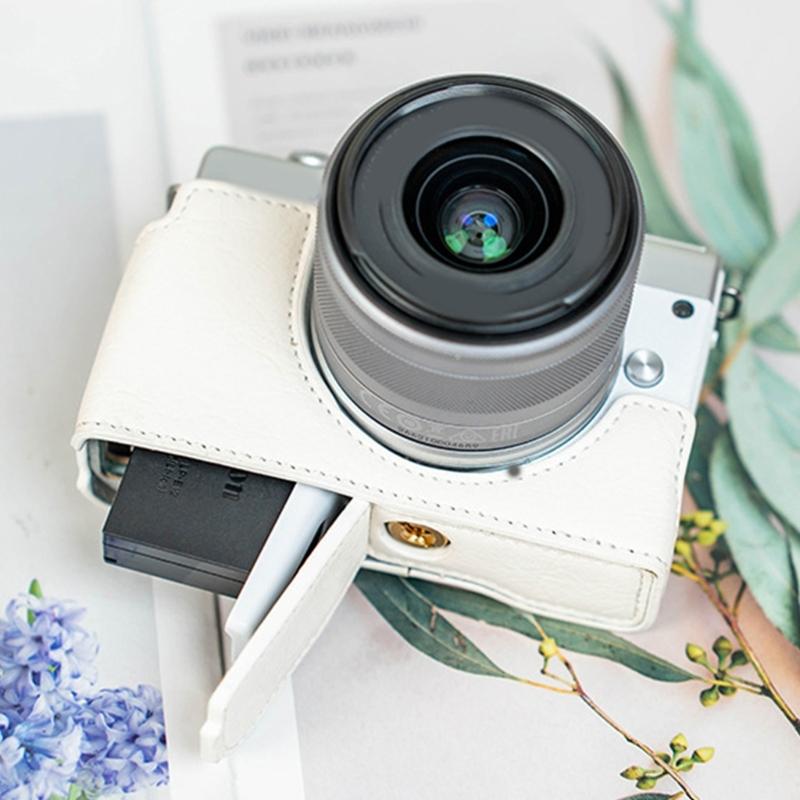 PU Leather Camera Bag Insert Case Protective Cover Base Shoulder Belt Wrist Strap Grip Lens Cover for M200 Camera