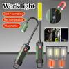 Rechargeable Camping LED Flashlight Work Light Magnet and Hook Lighting Modes Spotlight Handheld Flashlights for Night Work