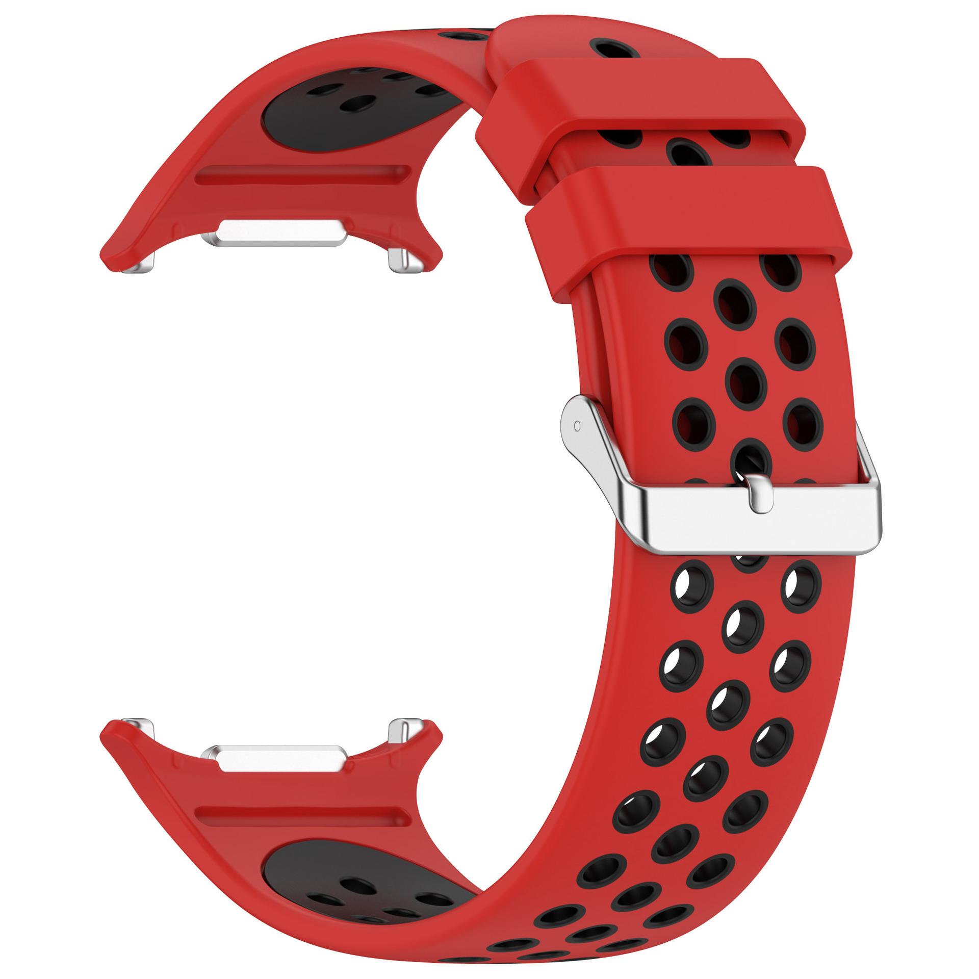 

For Samsung Galaxy Watch Ultra 47mm Silicone Sport Strap Breathable Dual Color Watch Strap Red/Black