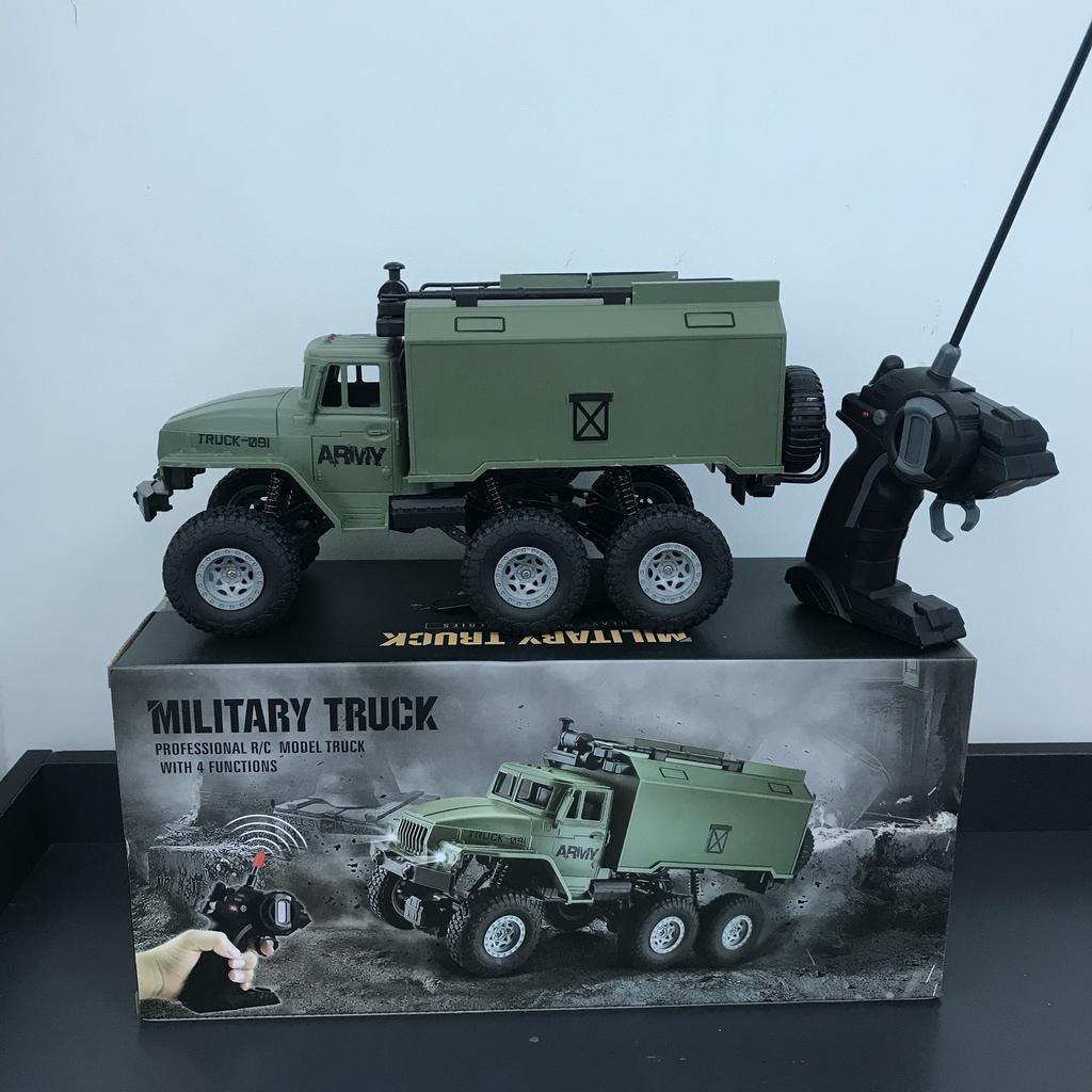 Jitu 1:16 Scale Rc Military Truck 4Wd Off Road Climbing Simulated Army Transport Vehicle With Led Lights 27Mhz Toy Car For Boys
