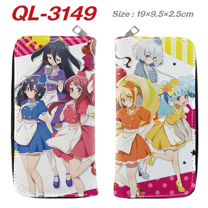 Franchouchou Langreißverschluss-Geldbörse PU-Leder Zombie Land Saga Anime Merchandise Cosplay Kartenhalter Braun