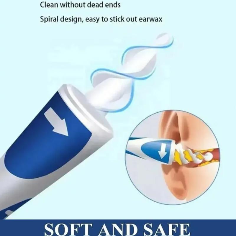 Smart Silicone Rotary Threaded Ear Hollowing Tool with Soft Silicone 16 Replacement Tips Ear Wax Remover