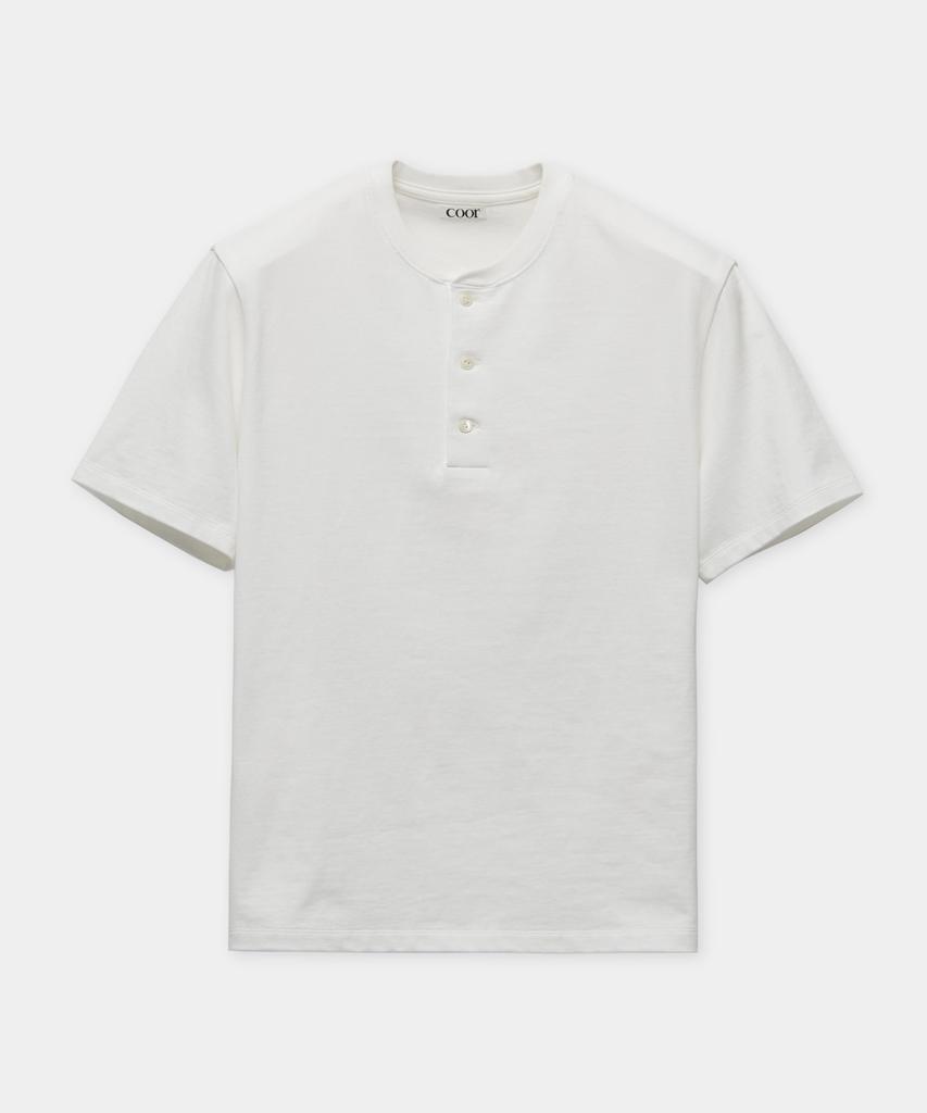 Kueo Regular Fit Henley T-Shirt (White)