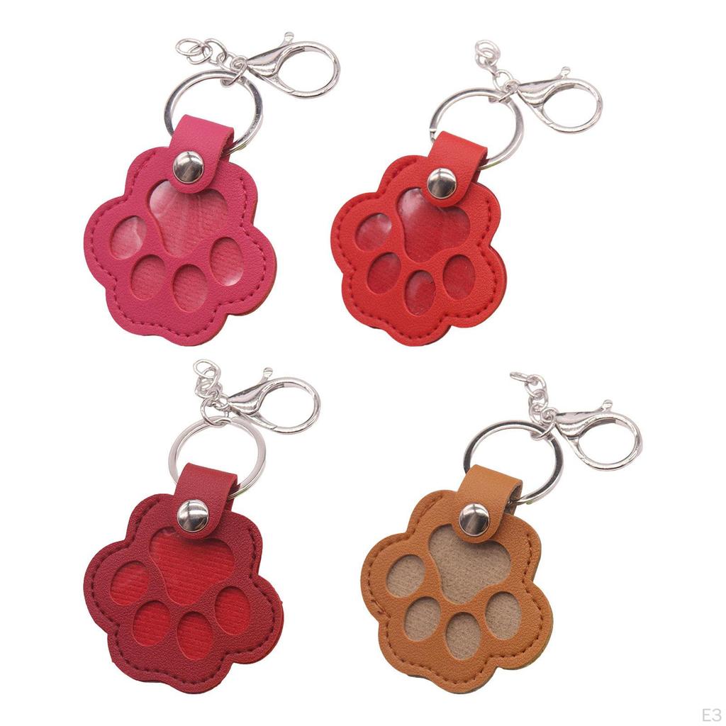 Cat Paw Keychain As Pet Hair Storage, Leather Bag Charm for Purse Accessories