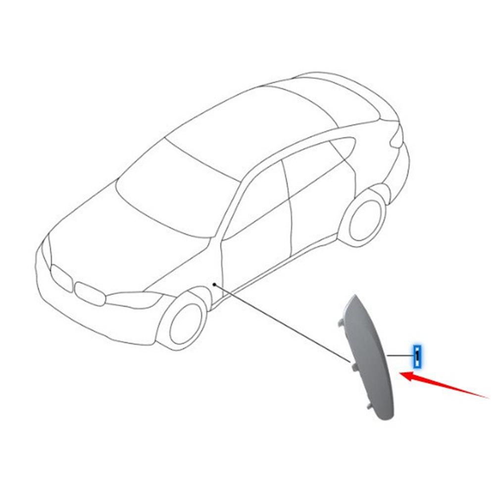 1 Coppia Per BMW F16 X6 2015-2019 Nero Lucido Condotto Aria Ala Laterale Rivestimento Sinistro + Destro