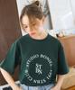 BONIEE Circle Round Graphic Loose T-Shirt Green