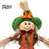Patio Autumn Theme Decor Standing Fall Scarecrow Decoration, Rustic Halloween Thanksgiving Ornament Outdoor Yard Ornaments with Clothes Hat