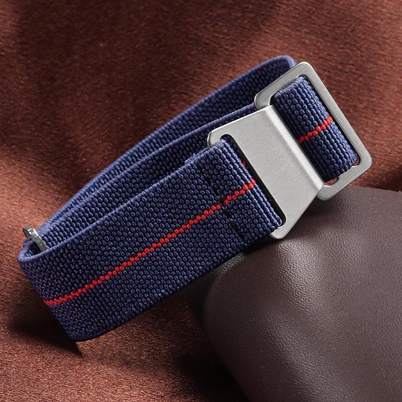 18/20/22mm Nylon Geflochtenes Uhrenarmband Elastisches Nylonarmband Französische Truppen Fallschirmtasche Universelles Handgelenkband Männer Frauen Sportarmband