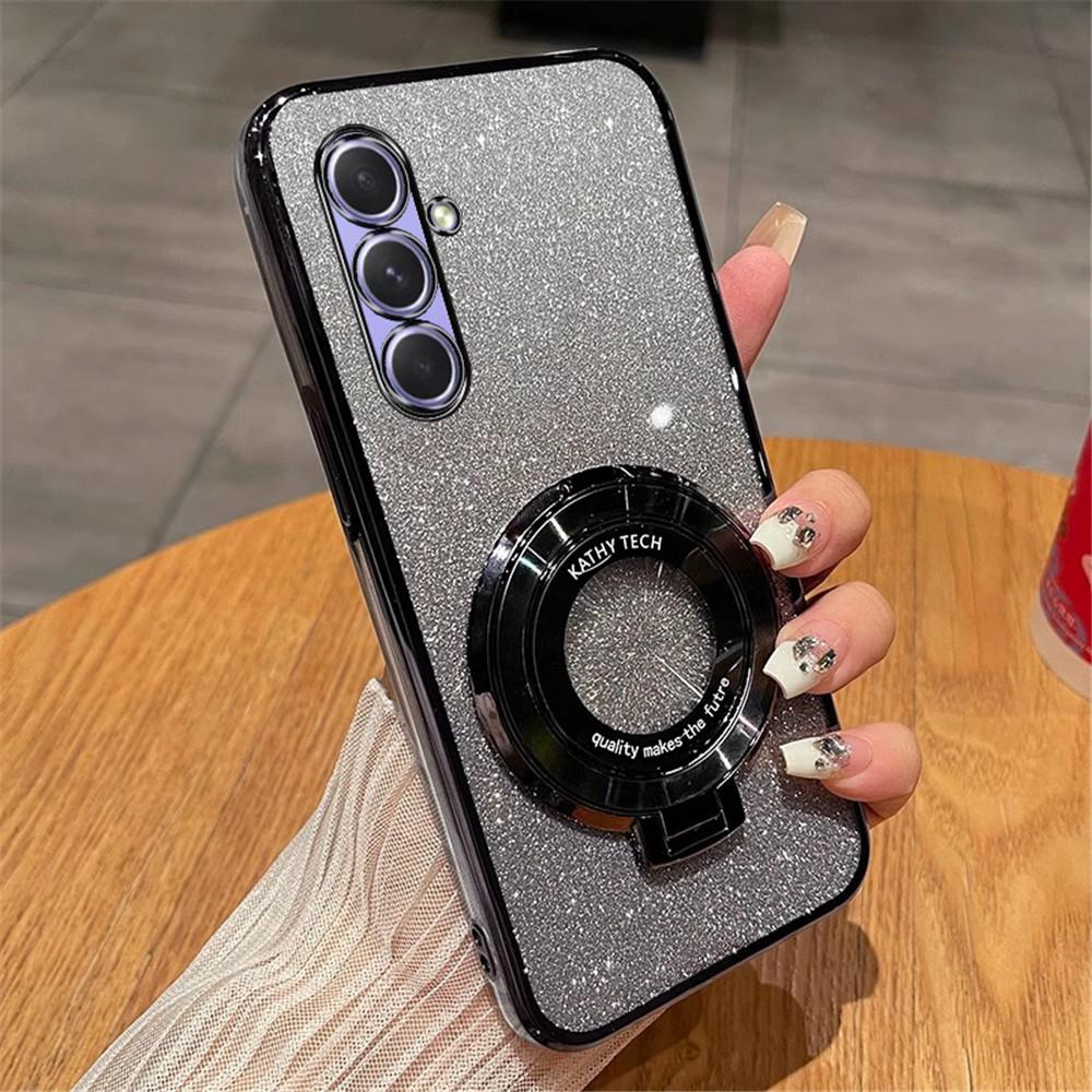 

Glitter Plating Magnetic Bracket Case For Samsung Galaxy A16 A06 A55 A15 A25 A35 A05 A05S A54 A24 A34 A14 A04 Stand Soft Cover For Samsung A06