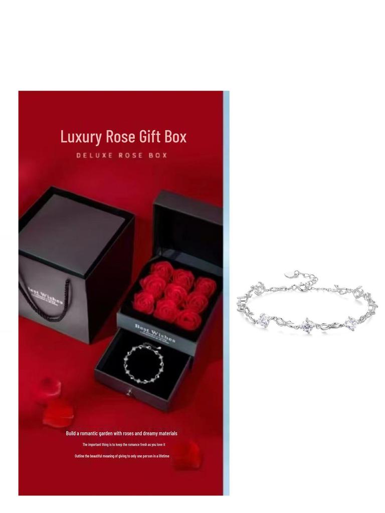 Luxury Sparkling Princess Bow Bracelet - High-End Valentine's Day Gift for Girlfriend