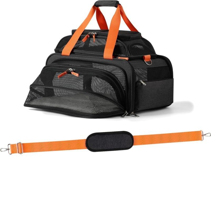 

Foldable Cat Dog Backpack 3 Mesh Windows Waterproof Breathable Small Pet Carrier Bag Travel Hiking Vet Visit 8kg Max чорний
