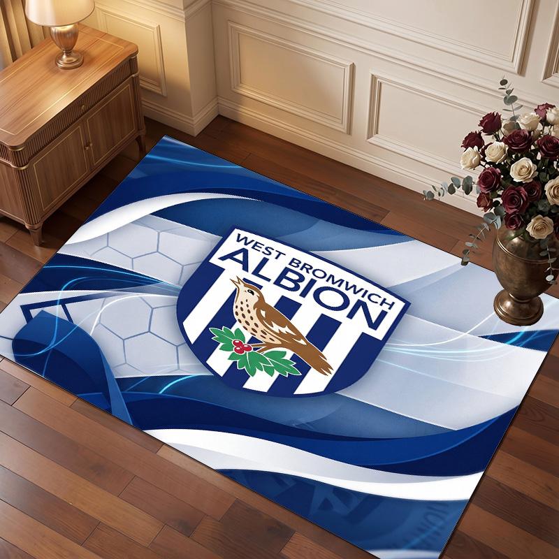 Tappeto in Velluto di Cristallo con Stampa del West Bromwich Albion Football Club, Comodo Assorbente d'Acqua Antiscivolo Tappeto per Pavimento Interno