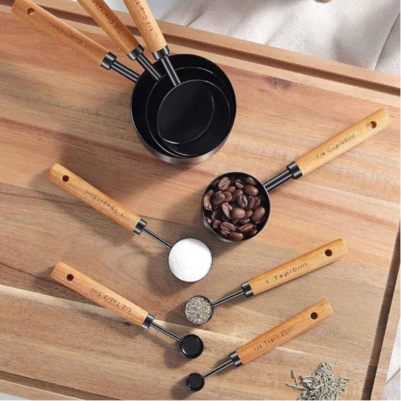 Baking Measuring Spoon Set With Gold Plated Stainless Steel Handles For Home Cooking And Baking