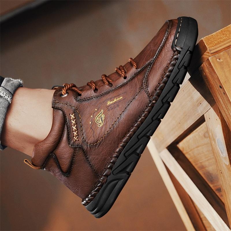 39-48 Spring/fall Mens Hip-top Leather Boots Men Boots Leather Casual Leather Shoes Men Ankle Boots