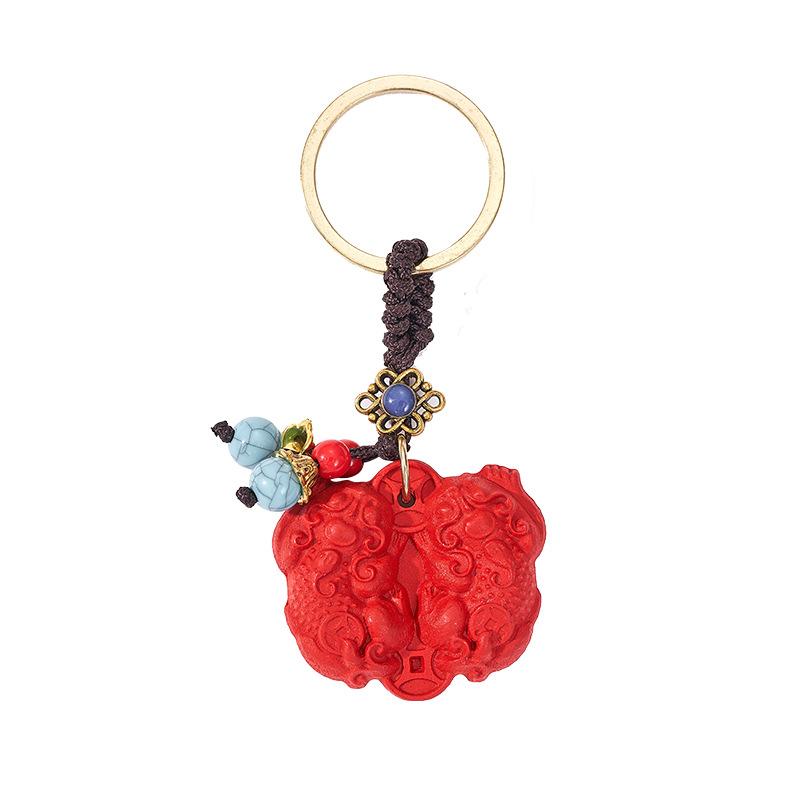 

Красный песок двойной Пиксю брелок для ключей автомобиля подвеска подвеска для сумки ручная кладь аксессуары мужские и женские подвеска для сумки подарки