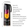 Portable USB Rechargeable Blender 15.22 Oz LED Display Smoothie Juicer Cup