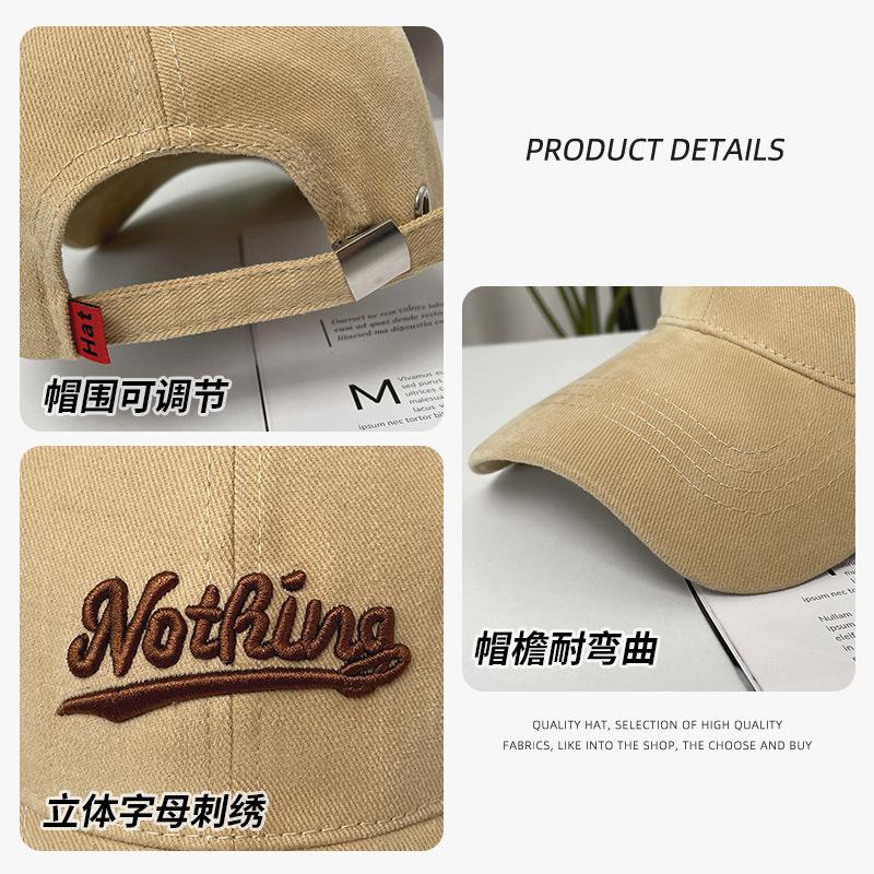 Baseball hat men's trendy brand polished embroidery letters enlarged and deepened wide brim versatile face small peaked cap women